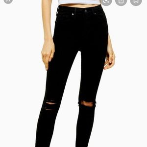 Top Shop Black Moto Jeans Size 28
